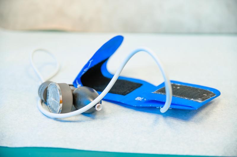 a pediatric blood pressure cuff on a table
